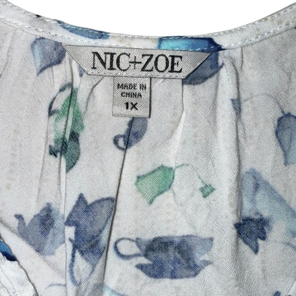NIC+ZOE Garden Party Tank - Plus 1X White/Blue/Green - Picture 6 of 12